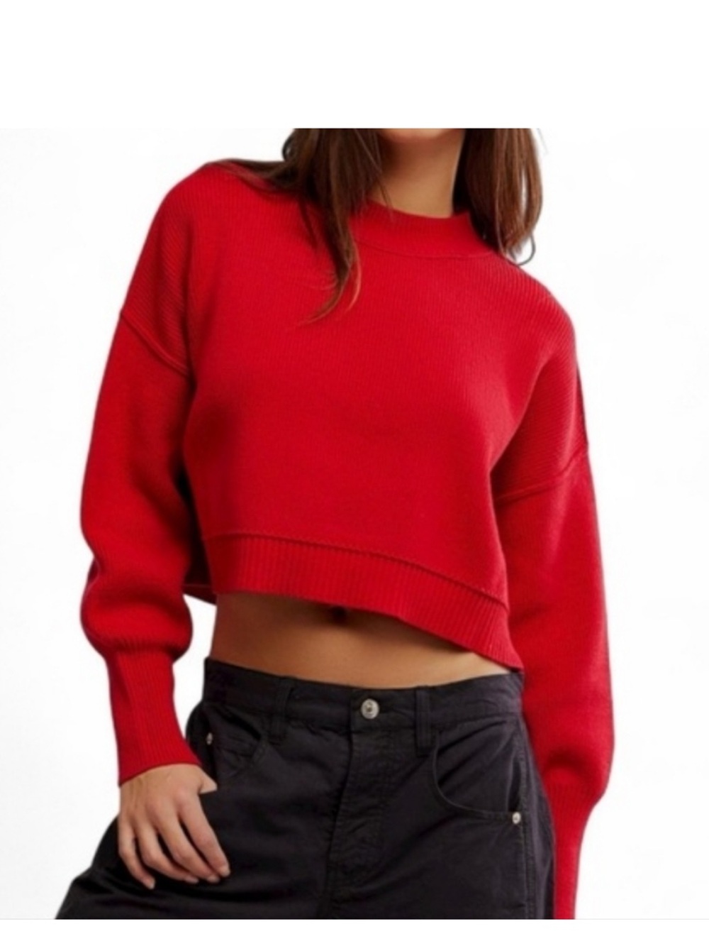 Free People Easy Street cropped pullover sweater